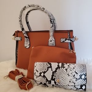 3 pcs 1 set artificial pu leather purse